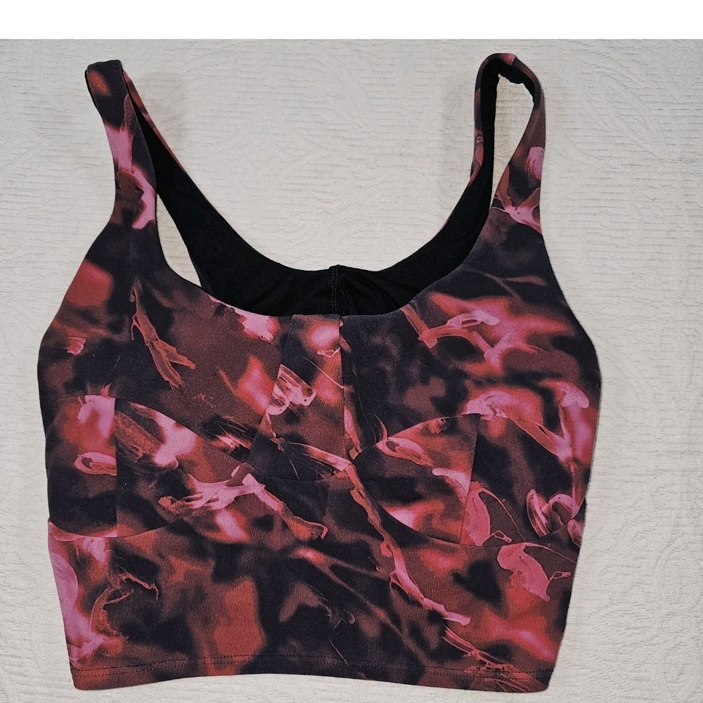 lululemon athletica Pink and Black Patterned Sports Bra